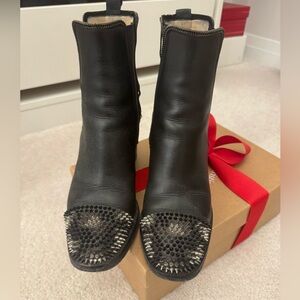 Christian Louboutin Black Spiked Ankle Boots